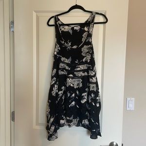 Free People Black with floral casual dress